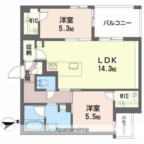 シャーメゾン プレミアス Ⅱ(2LDK/2階)の間取り写真
