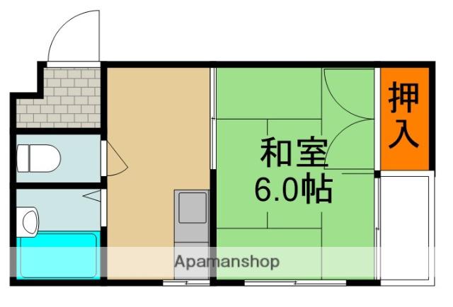 浜町ニューハイツ(1K/4階)の間取り写真