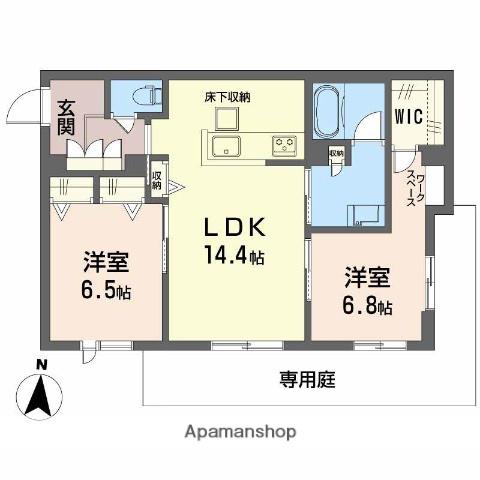 シャーメゾン レソール(2LDK/1階)の間取り写真