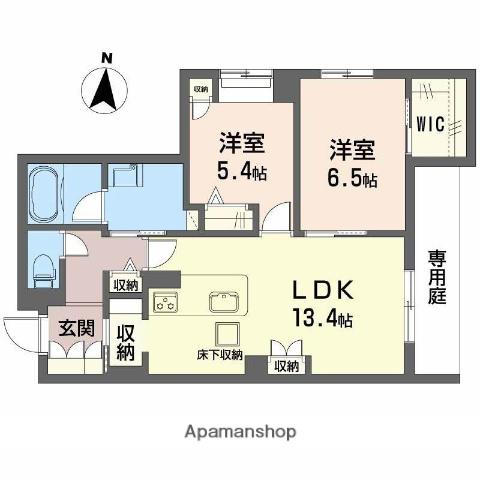 シャーメゾン レソール(2LDK/1階)の間取り写真