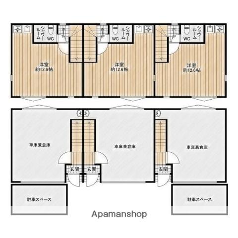 門真市小路町ガレージハウス(ワンルーム)の間取り写真