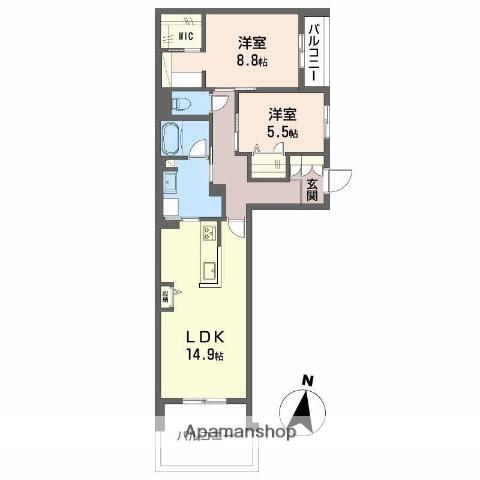 シャーメゾン フェレザ(2LDK/3階)の間取り写真