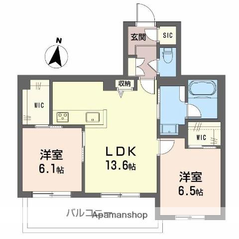 シャーメゾン フェレザ(2LDK/3階)の間取り写真