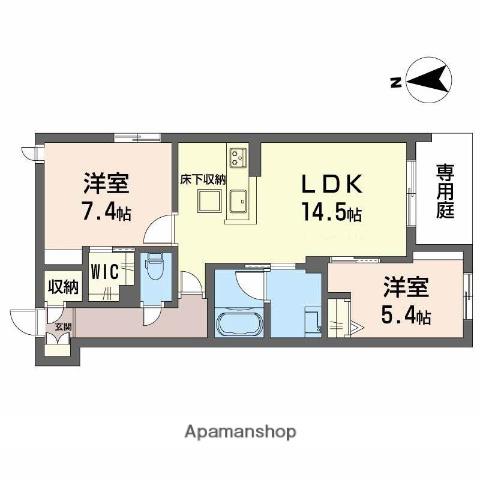 シャーメゾン フルリール(2LDK/1階)の間取り写真