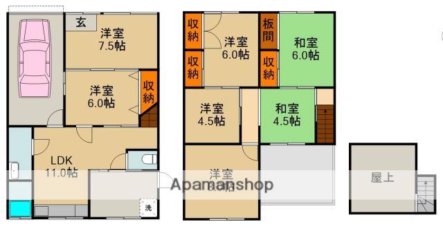 石原町　テラスハウス(7LDK)の間取り写真
