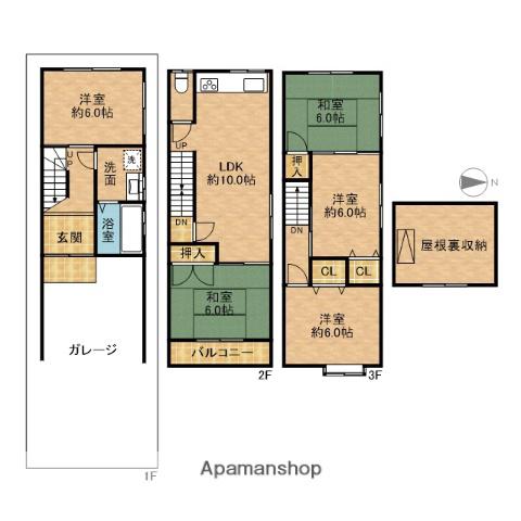 京阪電気鉄道京阪線 萱島駅 バス乗車時間：7分 猪鼻橋バス停で下車 徒歩2分 3階建 築29年(5LDK)の間取り写真