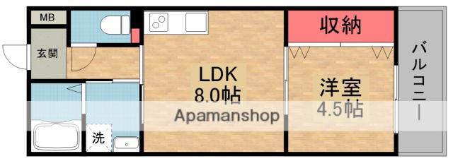 レジデンスコート橋本(1LDK/1階)の間取り写真