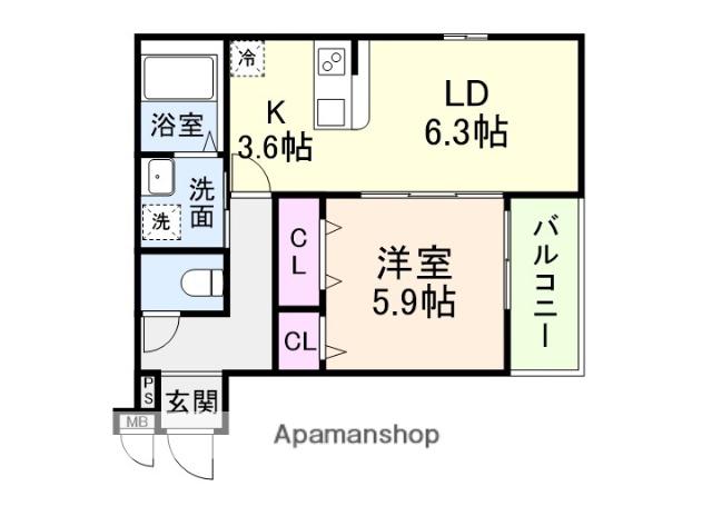 グランシールⅢ番館(1LDK/1階)の間取り写真