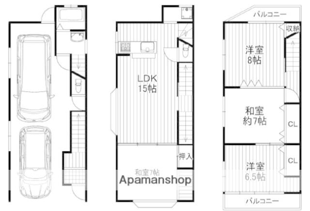 片町線 野崎駅(大阪) 徒歩28分 3階建 築36年(4LDK)の間取り写真