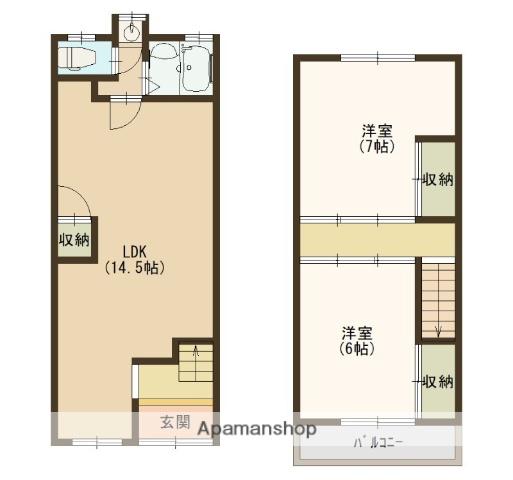 藤田町４丁目貸テラス(2LDK)の間取り写真