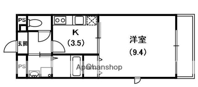 アンプルールフェール GLAND MOB(1K/2階)の間取り写真