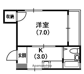 ドミール風物語(1K/4階)の間取り写真