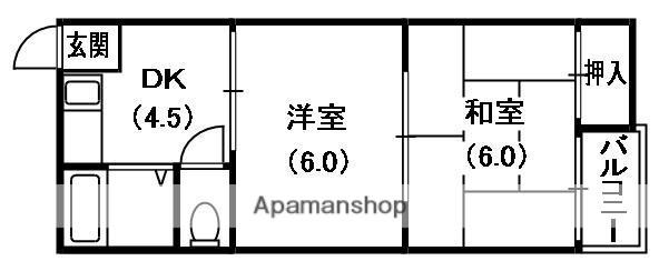 秀和第1ハイツ(2DK/2階)の間取り写真