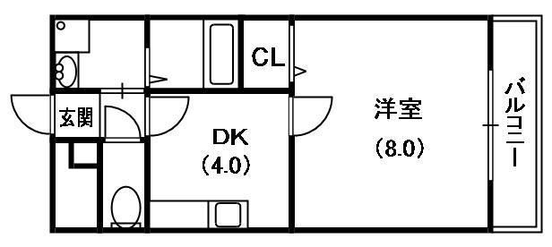 アンプルールクラージュ三喜Ⅰ(1K/2階)の間取り写真
