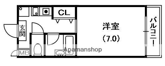 SKY DAY(1K/1階)の間取り写真