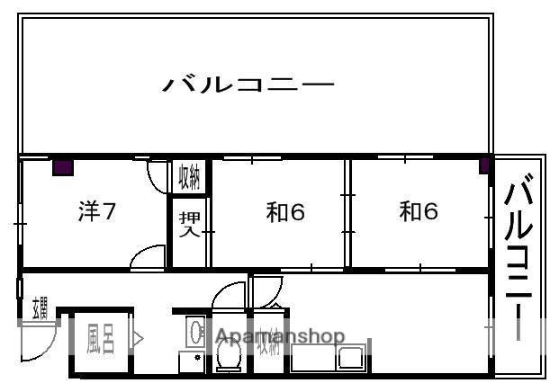 パープルソシア(3LDK/3階)の間取り写真