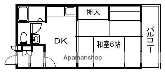 日之出荘苑AからD棟(1DK/1階)の間取り写真