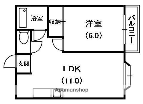 ペントハウス11(1LDK/4階)の間取り写真