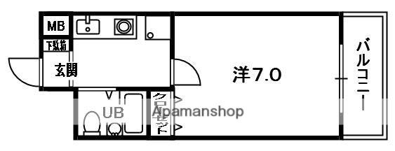 カパオプラザ(1K/3階)の間取り写真