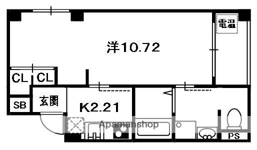 MS COURT(1K/1階)の間取り写真