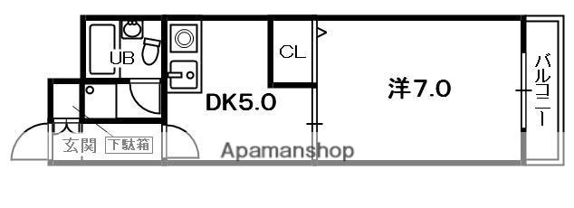 プルミエール大西(1DK/2階)の間取り写真