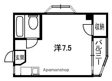 プチシャトー星ヶ丘Ⅱ(ワンルーム/2階)の間取り写真
