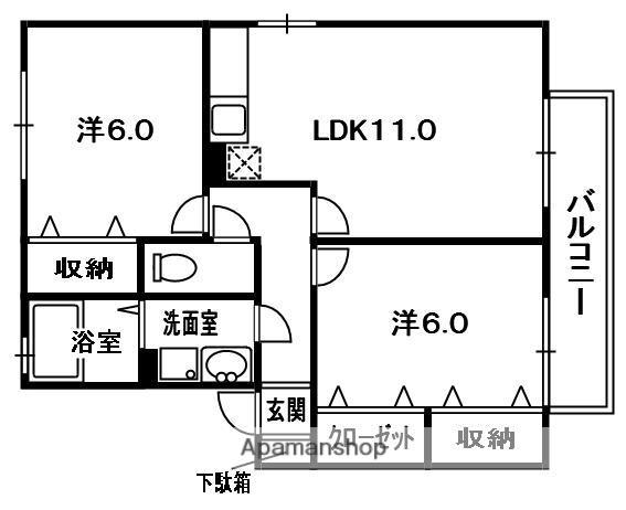 パストラルビレッジ(2LDK/2階)の間取り写真