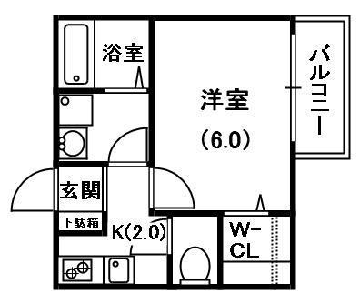 SOLEIL香里園(1K/2階)の間取り写真