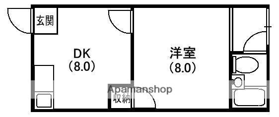 エステート走谷(1DK/2階)の間取り写真