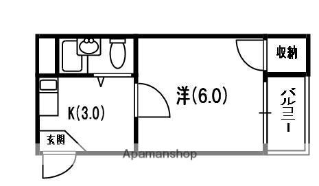 JPアパートメント枚方(1K/1階)の間取り写真