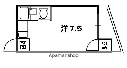 シャンテー甲斐田(ワンルーム/3階)の間取り写真