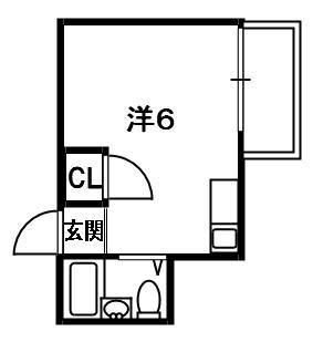 コーエイ中宮(ワンルーム/2階)の間取り写真