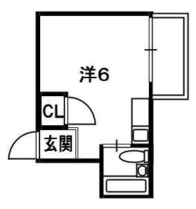 コーエイ中宮(ワンルーム/2階)の間取り写真