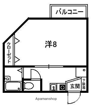 ライフハイム 須賀(1K/2階)の間取り写真