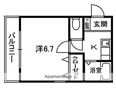 アモーレ長尾台(1K/2階)の間取り写真