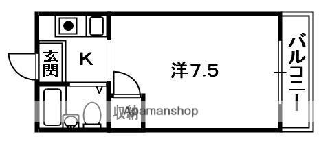 第2西浦ハイツ(1K/3階)の間取り写真
