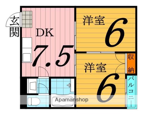 エトワールK(2DK/4階)の間取り写真