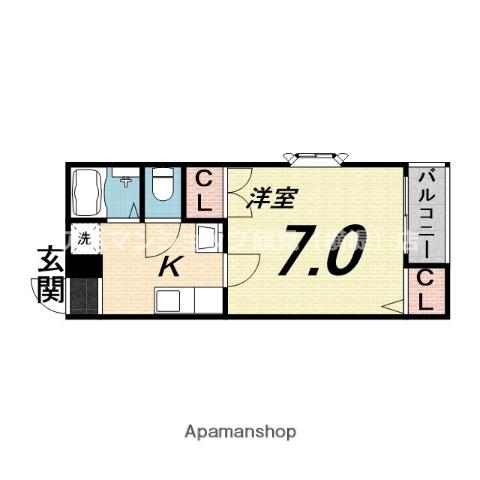 オズレジデンス鶴見(1K/3階)の間取り写真