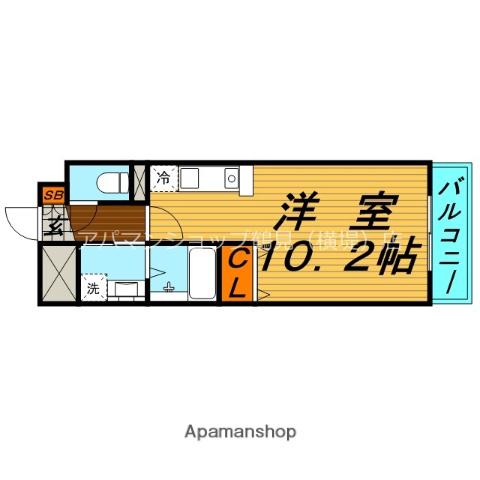 コンブリオエスティー(ワンルーム/2階)の間取り写真