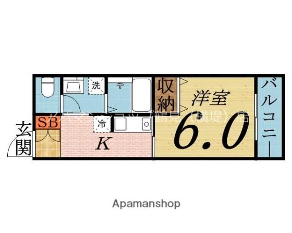 ラ・アベニュー中野(1K/2階)の間取り写真