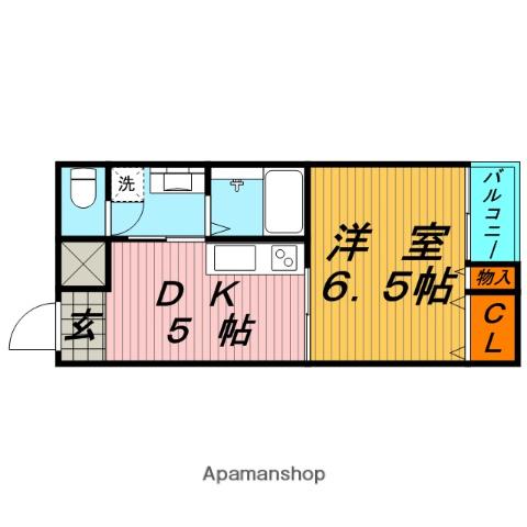 フローラ鶴見(1DK/4階)の間取り写真