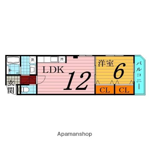リリーブ一号館(1LDK/1階)の間取り写真