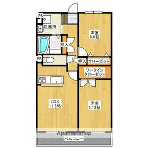 ヴェルデュール・カー(2LDK/10階)の間取り写真
