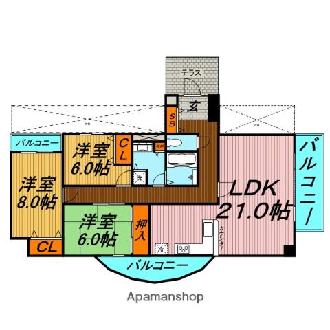 DO 鶴見(3LDK/10階)の間取り写真
