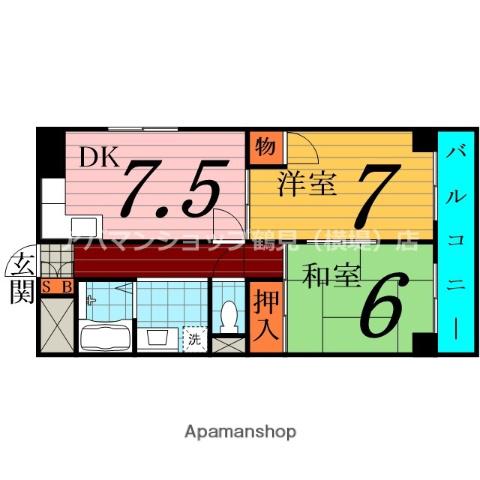 シティーガーデン鶴見(2LDK/5階)の間取り写真