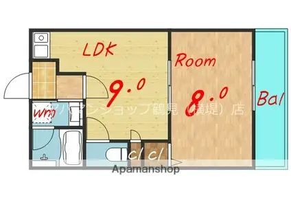 ブランチ613(1LDK/2階)の間取り写真