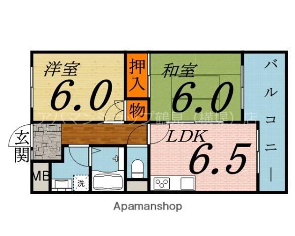 クレスト鶴見(2DK/9階)の間取り写真