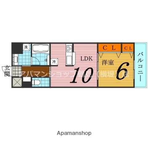 IB弐番館(1LDK/4階)の間取り写真