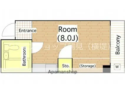 ケービーシーマンション(ワンルーム/9階)の間取り写真