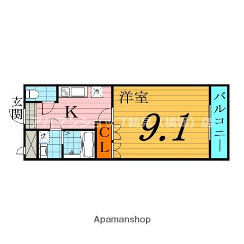 OPUS ONE(1K/5階)の間取り写真